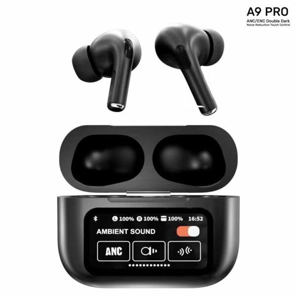 Black New A9 Pro Apple Airpods Anc/enc Zhongkelqnxun Noise Reduction Touch Control Bluetooth 5.4 Wireless Earbuds (Copy)